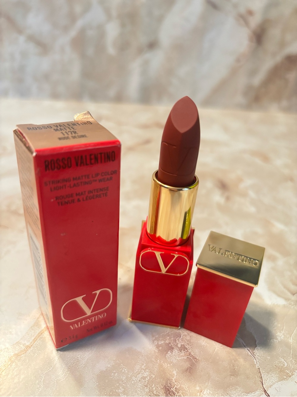 Valentino Rosso Valentino Matte Lipstick — Deep Brown Red
